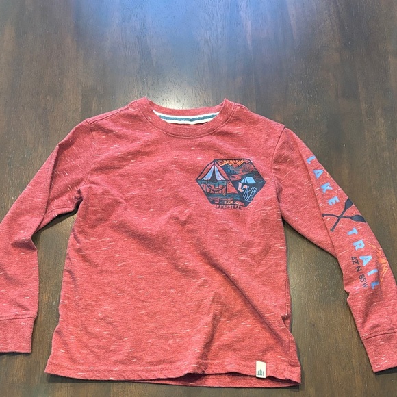Lake & Trail Other - Kids Red Long Sleeve Graphic Tee Mountain Hiking